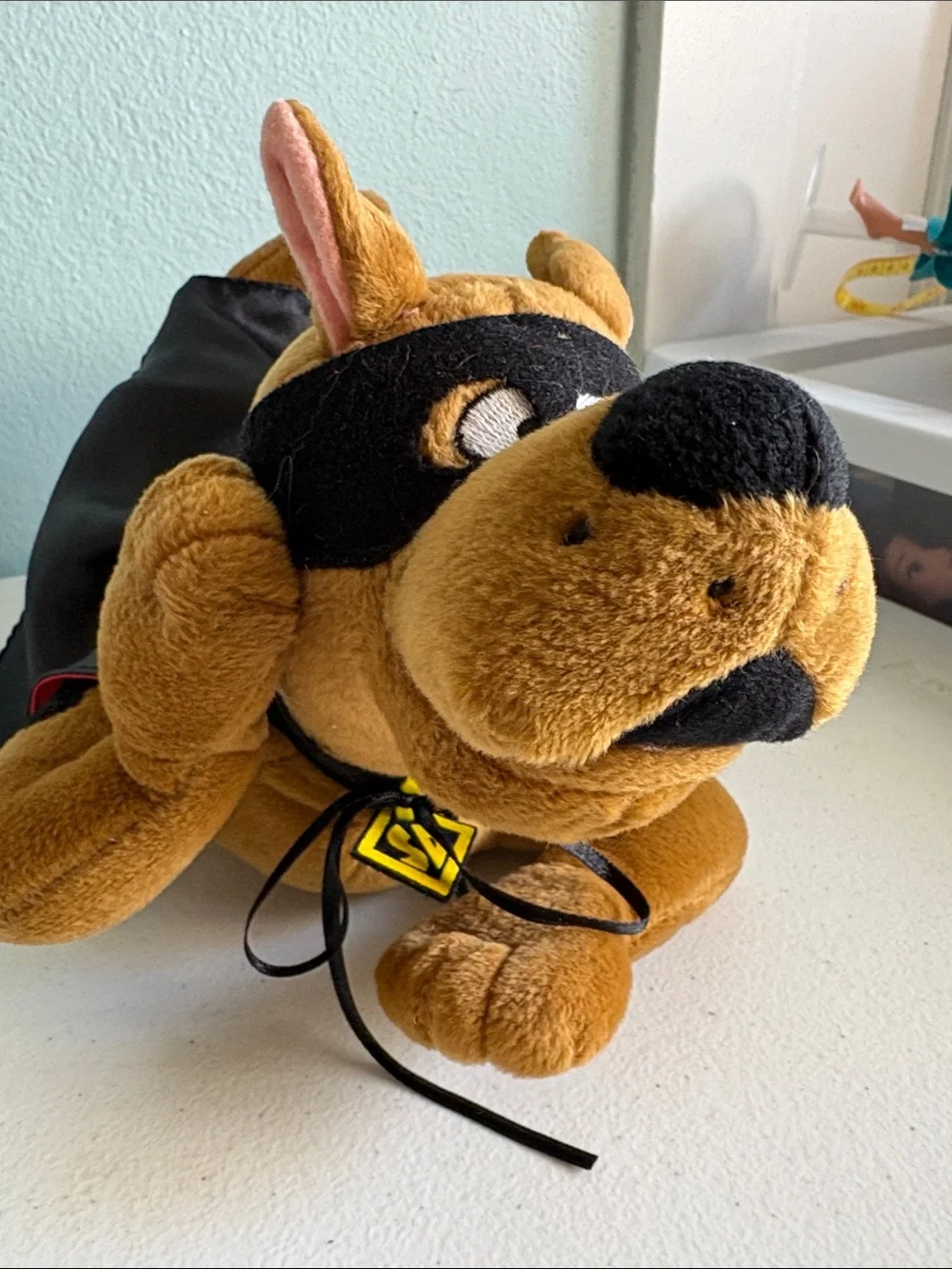 Talking Scoobie Doo Plush Dog with Black Cape and Mask
